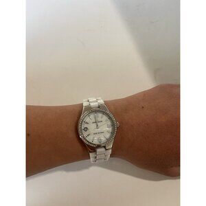 Anne Klein Women’s Watch White Stainless Steal Wristwatch With Silver Bessel
